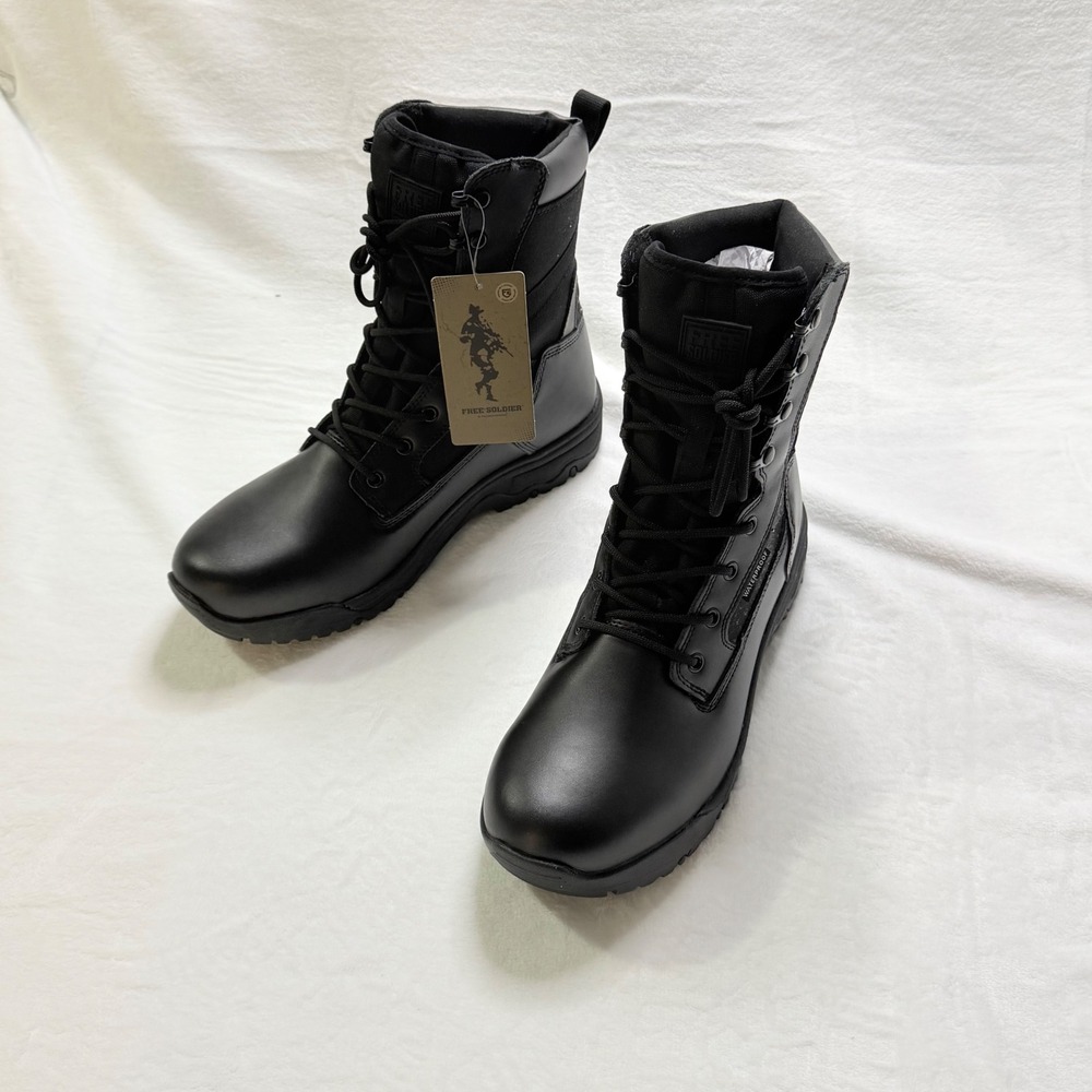 Free Soldier Tactical Boots Waterproof Black Split Leather Oxford Size 11